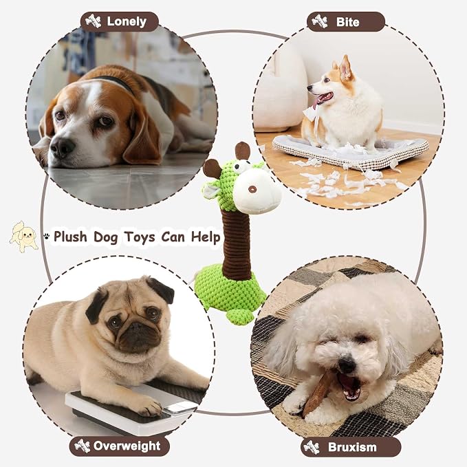 Squeaky Plush Dog Toys, Cute Animal Pet Toy for Small Dogs, Deer