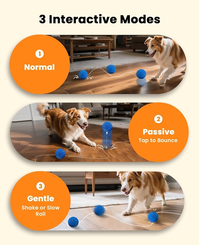 Xeuch Smart Interactive Dog Toy Balls, Automatic Moving Ball for Medium and Large Dogs, ETPU New Material, Motion Activated Rolling & Rotating Bouncy Toys for Dog Enrichment & Stimulation
