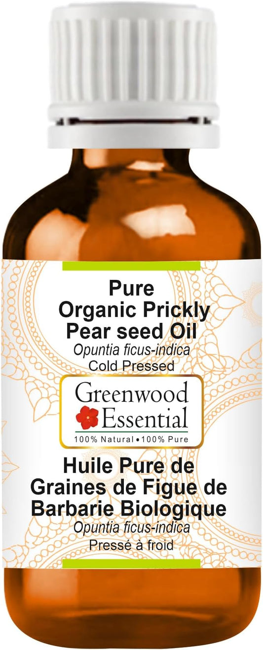 Greenwood Essential Pure Organic Prickly Pear Seed Oil (Opuntia ficus-Indica) 100% Natural Therapeutic Grade Cold Pressed for Personal Care 2ml (0.06)