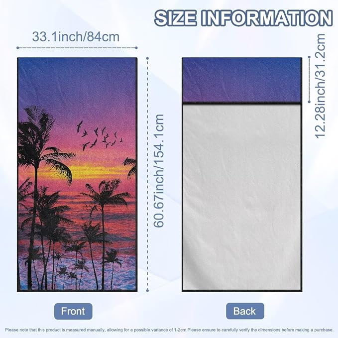 INSTANTARTS Coconut Tree Evening Sunset Car Seat Towel Cover Yoga Towel Car Seat Cover