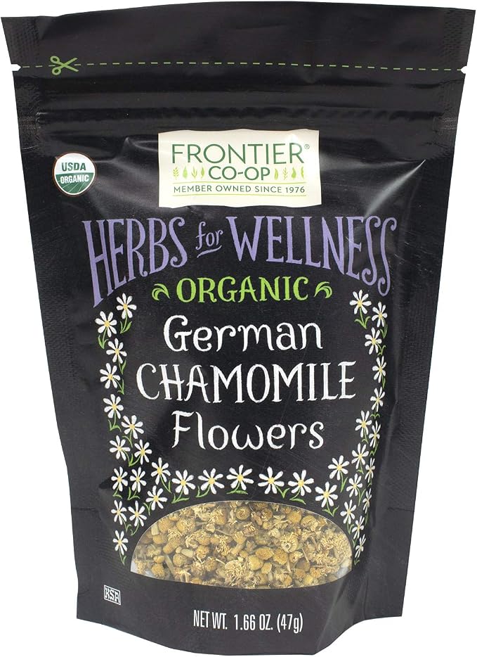 Frontier Co-op Organic Chamomile Flowers, Whole - 1.66oz Bag, Dried, Perfect for Organic Chamomile Tea, Skincare Uses and More, Kosher