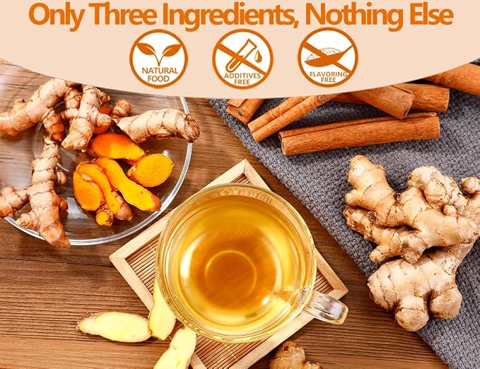 120 Premium Turmeric, Ginger, Cinnamon Blend Tea Bags, 100% Natural & No Additives & Caffeine Free.