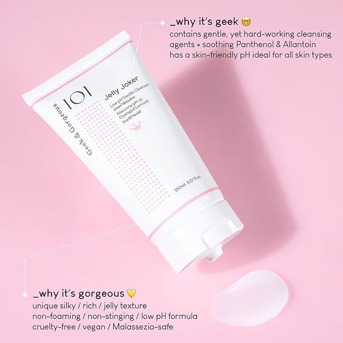 Geek & Gorgeous – Jelly Joker – Gentle Gel Cleanser and Makeup Remover – Non-Foaming, Low pH, Hydrating Formula – Suitable for All Skin Types, Including Sensitive – 5.07 oz