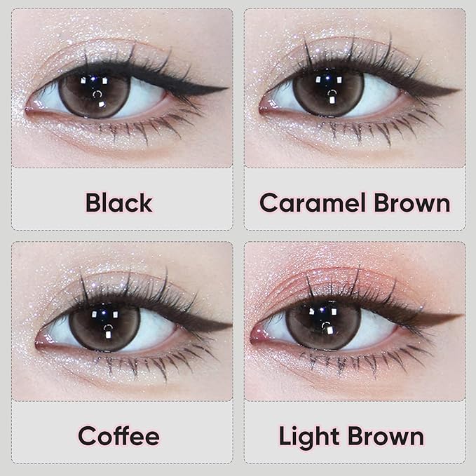 Waterproof Gel Eyeliner Pencil - Highly Pigmented, Smudge-proof, Longwearing and Ultra-Fine Tip for Precise Eye Makeup - Built-in Brush for Easy Application - Ideal for women(02 Caramel Brown)