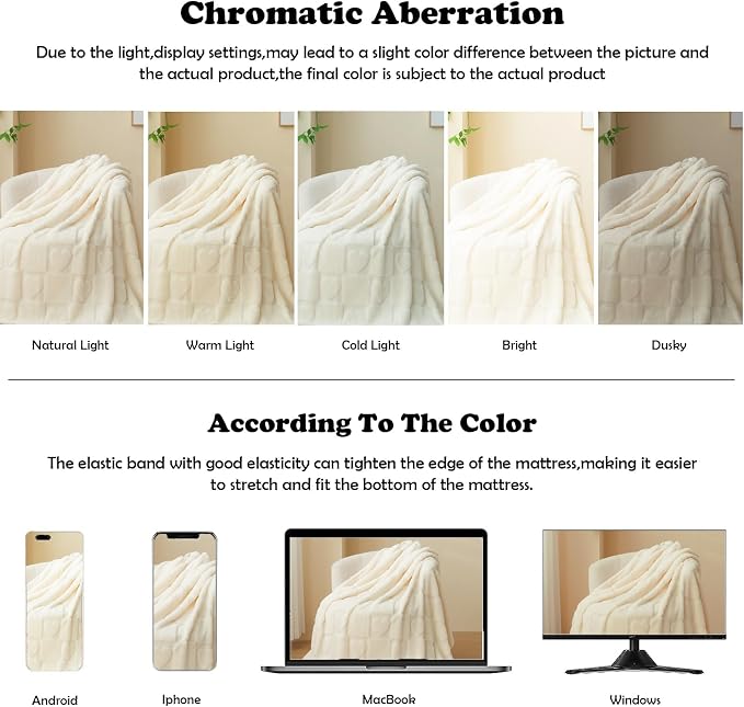 NEWCOSPLAY 3D Heart Checkered Flannel King Blanket, Ivory Love, 90"x110" | Super Soft Cute Lightweight Decorative Premium Silky Fleece Blanket for Couch Sofa Bed, Gift for Women Men, All Season Use