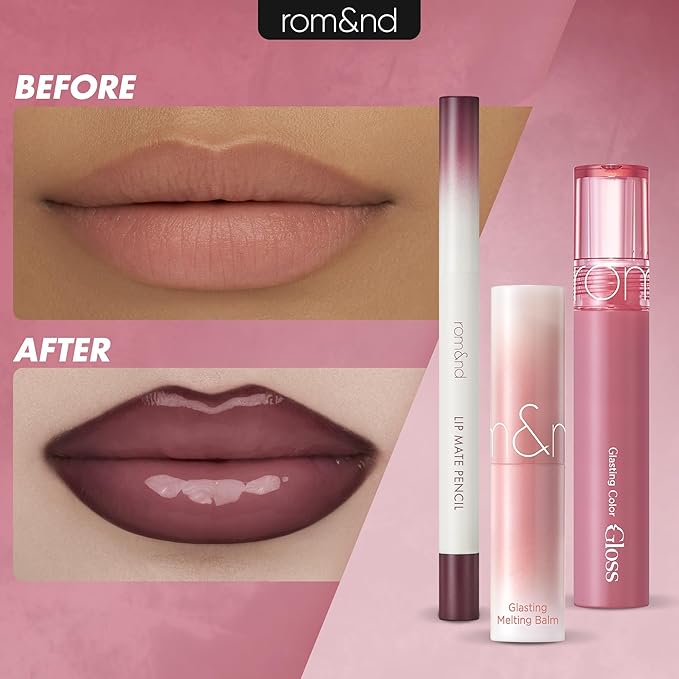 rom&nd Volume Hack Trio Glazed Plum Lip Set | Plumping, Hydrating K-Beauty Lip Kit for High-Shine, Irresistible Pouts