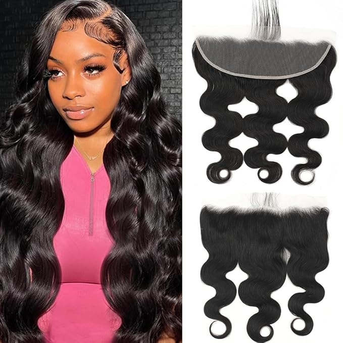 13x4 Skinlike HD Lace Frontal Closure Body Wave Human Hair Ear to Ear Frontal 12inch Brazilian Straight Virgin Hair Pre Plucked Natural Hairline Nature Black