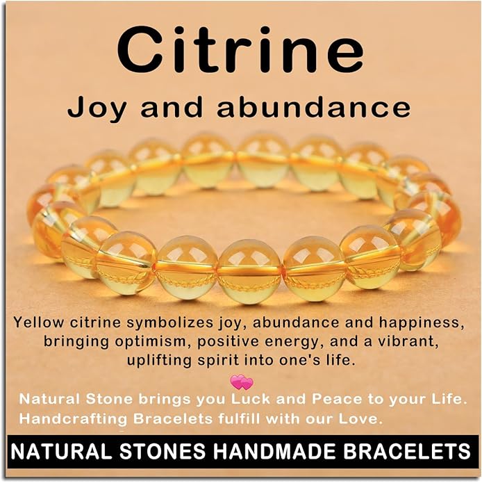 AD Beads Handmade Gemstone Stretch Elastic Bracelet Crystal Healing Reiki Nature's Beauty and Spiritual Essence Unisex