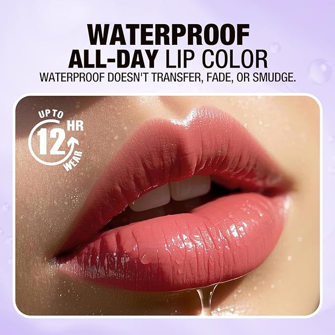 Jolilab Lip Stain Masque,Wipe Off Lip Tint,Waterproof,Transfer proof,Highly Pigmented,Ultra Long Lasting Lip Stain Peel off Makeup With Matte finish for All-day Wear.(#01+#02)