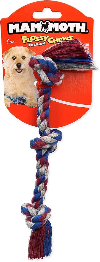 Mammoth Flossy Chews Color Rope Tug – Premium Cotton-Poly Tug Toy for Dogs – Interactive Dog Rope Toy – Tug Dog Chew Toy