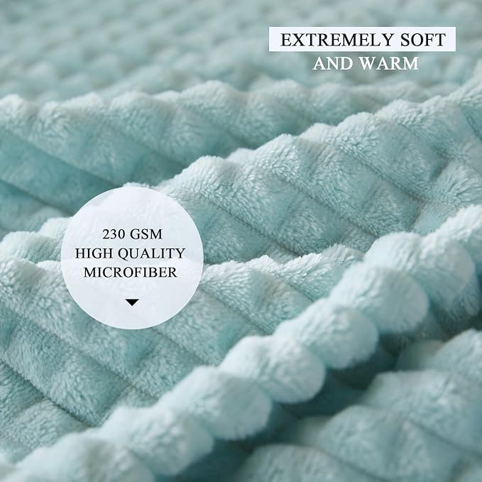 Simple&Opulence Mint Green Throw Blanket for Couch-Super Soft Fluffy Blankets for Women 50x70 Inches Cozy Lightweight Fleece Blanket for Home Decor