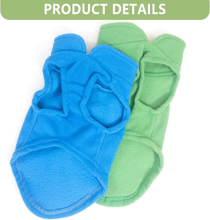 2 Pack Large Dog Sweater, XXXL Dog Sweater, Fleece Dog Sweaters with Leash Ring Winter Warm Pet Sweater Thick Clothes Pullover Dog Sweatshirt Coat,XXXL (Blue,Green)