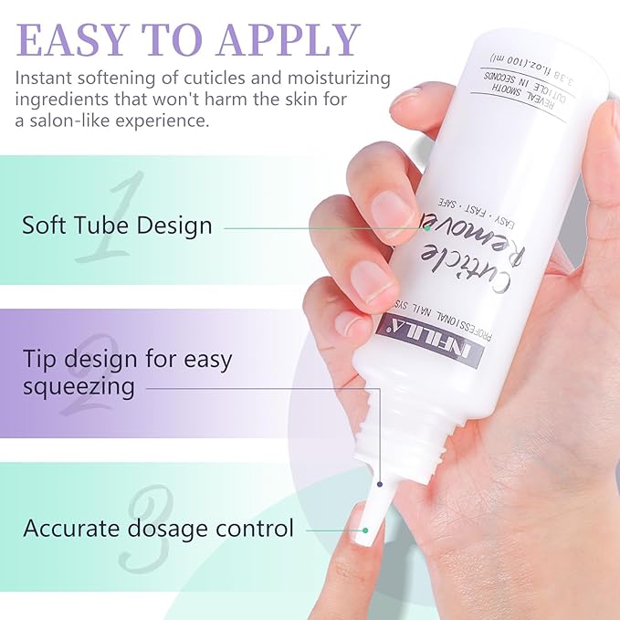 NXJ INFILILA Cuticle Kit, Manicure Kit for Women Cuticle Remover Liquid Cuticle Softener 3.38 oz, Cuticle Trimmer Cuticle Pusher, Cuticle Oil, 200PCS Nail Wipes with Nail Wipes, Gifts for Nail Care