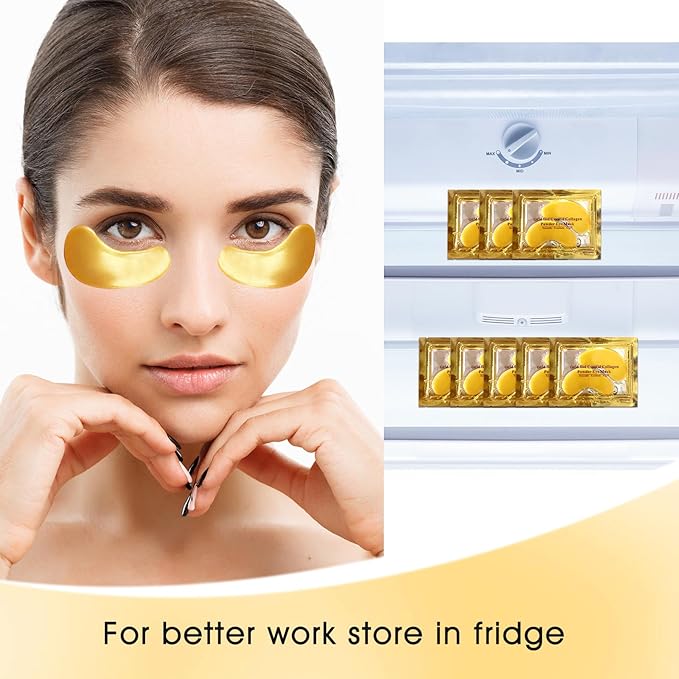 Adofect 30 Paris Under Eye Patches 24k Gold Under Eye Mask for Puffy Eyes and Dark Circles, Under Eye Bags Treatment Collagen Gel Pads for Beauty & Personal Care, Gold
