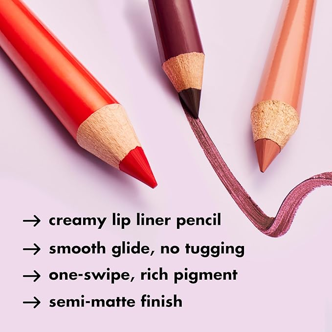 e.l.f. Cream Glide Lip Liner, Highly-Pigmented Pencil For Shaping & Sculpting Lips, Semi-Matte Finish, Vegan & Cruelty-Free, Cinnamatic