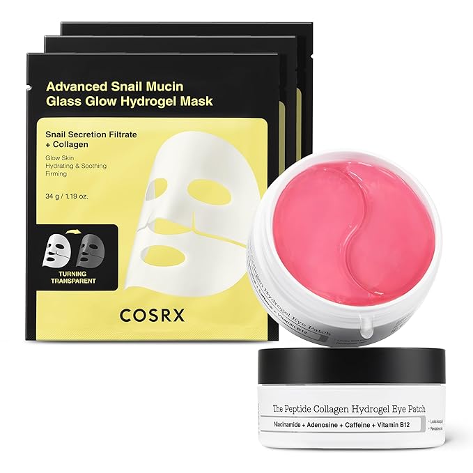COSRX Snail Mucin Hydrogel Mask + Peptide Collagen Hydrogel Eye Patch