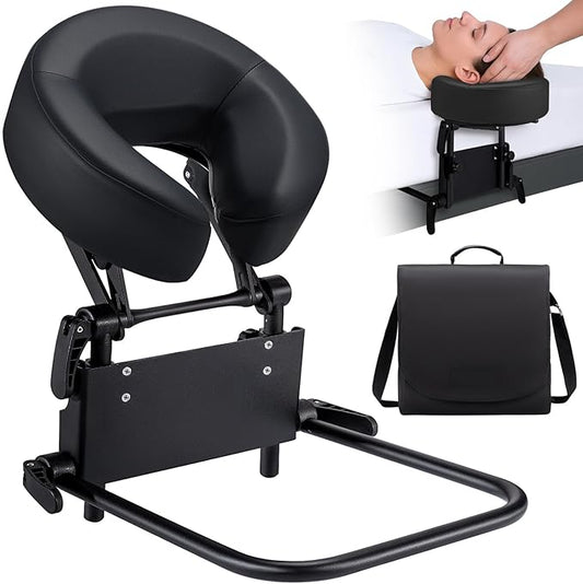 Home Mattress Top Massage Kit, Universal Massage Headrest for Bed, Adjustable Height up to 14.5", Deluxe Face Cradle Face Down Pillow, Home SPA Face Cushion Support Bracket with Portable Storage Bag