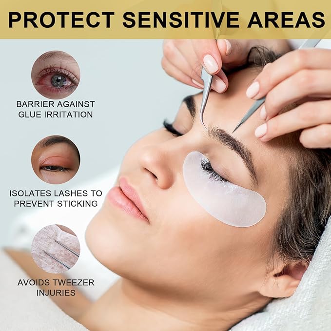 TEAWOO 150 Pairs Hydrogel Under Eye Patches, Eye Pads for Eyelash Extension/Eyelash Tinting, Eyelash Extension Supplies Infused with Natural Aloe Vera