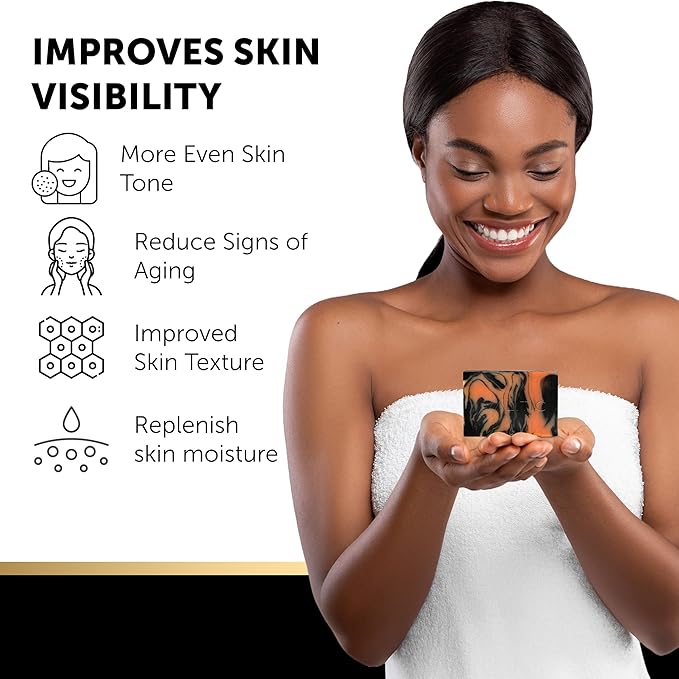 VALITIC Charcoal Kojic Acid Turmeric Black Soap Bar Dark Spot Remover for Body or Face Wash - 2 Pack and Holder
