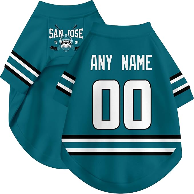 San Jose Dog Clothes Personalized Pet T Shirt for Dogs Gift | Custom Name Number Jersey Style Pet Shirt for Dog