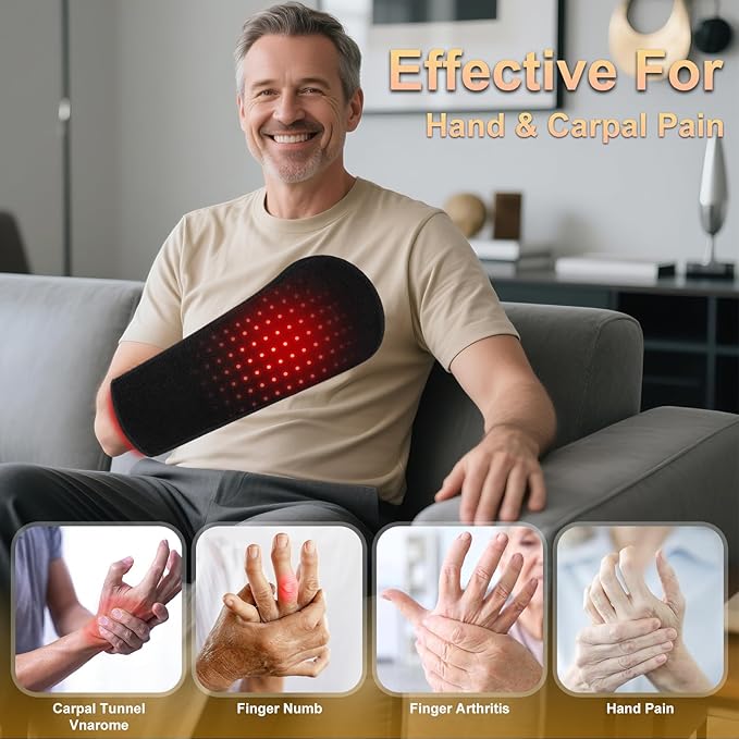 Red-Light-Therapy-for-Hands,Therapy for Finger Wrist,Near Infrared Light Therapy & Red Light Therapy for Body,Dual Wavelength 150 LEDs for Hands Pain Relief(16.5IN*8IN)