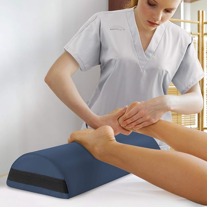 Saloniture Jumbo Half Round Massage Table Bolster Under-Knee Pillow Pad - 26 x 9 x 4.5 Inch - Blue