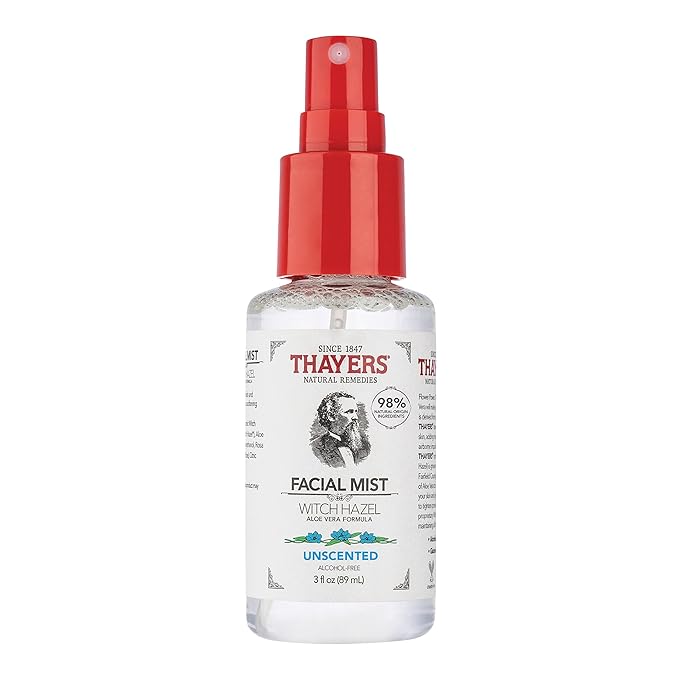 THAYERS Witch Hazel Facial Mist Toner with Aloe Vera, Unscented, Trial Size, 3 Ounce (Pack of 3)