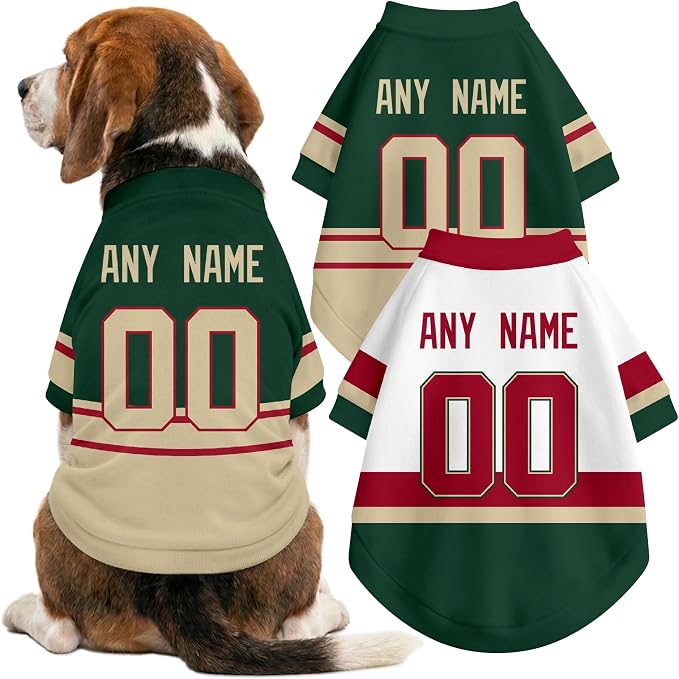 Minnesota Dog Clothes Personalized Pet T Shirt for Dogs Gift | Custom Name Number Jersey Style Pet Shirt for Dog