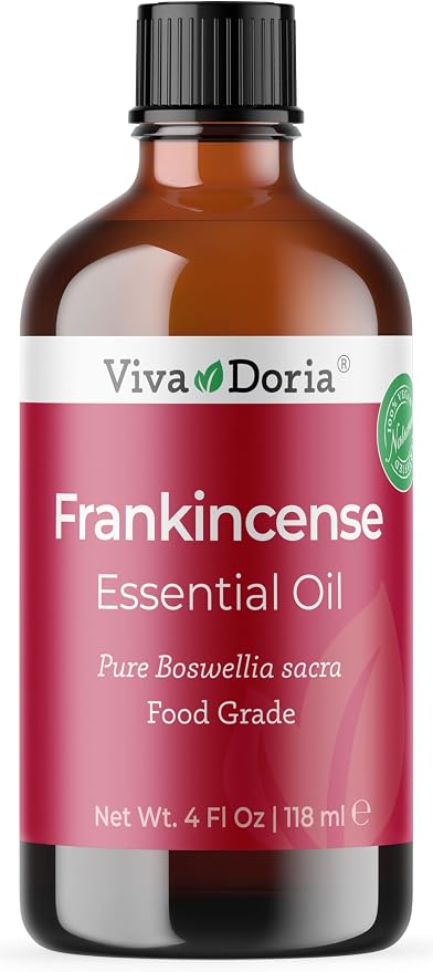 Viva Doria Frankincense Essential Oil, 100% Pure, Natural Essential Oil, Undiluted, for Aromatherapy | Food Grade, 118 mL (4 Fluid Ounce)