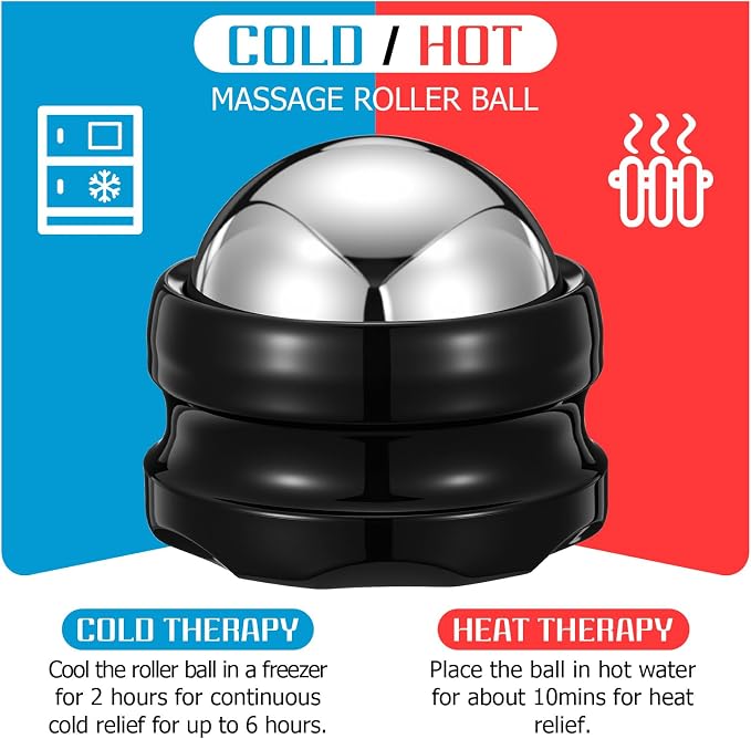 2 Pack Massage Ice Ball Massage Cryo Balls for Muscle Soreness Relief Handheld Therapy and Relax Tool for Plantar Fasciitis Sore Muscles Migraine Injury