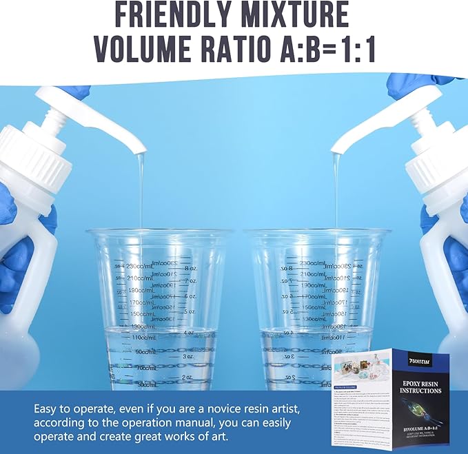 Epoxy Resin 2 Gallon - Crystal Clear Epoxy Resin Kit - Self-Leveling, High-Glossy, No Yellowing, No Bubbles Casting Resin Perfect for Crafts, Table Tops, DIY 1:1 Ratio