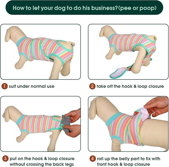 Kuoser Recovery Suit for Dogs Cats, Soft Dog Surgery Suit Female Male Spay | Professional Dog Onesie for Surgery, Substitute E-Collar & Cone, Prevent Licking Dog surgical suit Pet Neuter Suit
