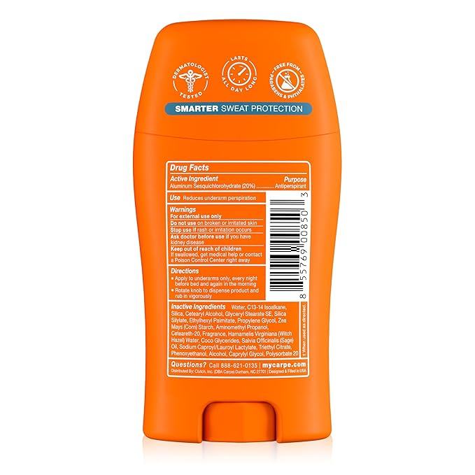 Carpe Underarm Antiperspirant Deodorant for Men and Women - 72 Hour Sweat & Odor Control - Clinical Strength Deodorant for Men - Long Lasting Deodorant Antiperspirant - Mountain Breeze - 2 Pack