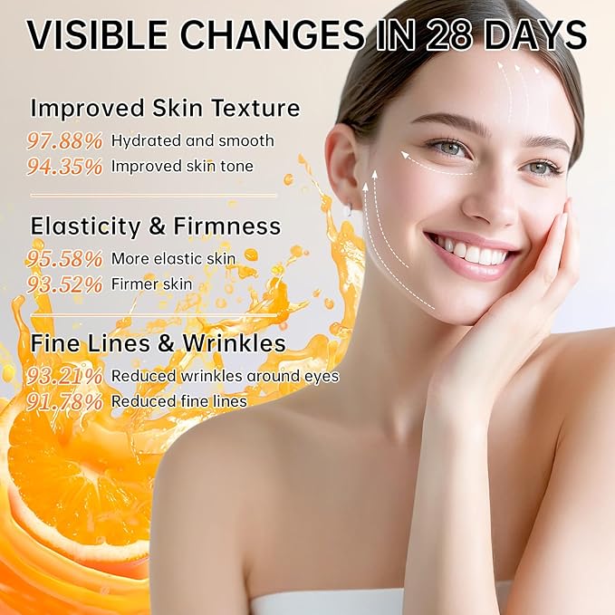 11 PCS Vitamin C Skin Care Set for Teens Girls & Women - Valentine’s Day Gift with Cleanser, Toner, Eye Cream, Serum, Lotion, Face Cream & Sheet Masks - Anti-Aging Skincare Kit Firming & Moisturizing
