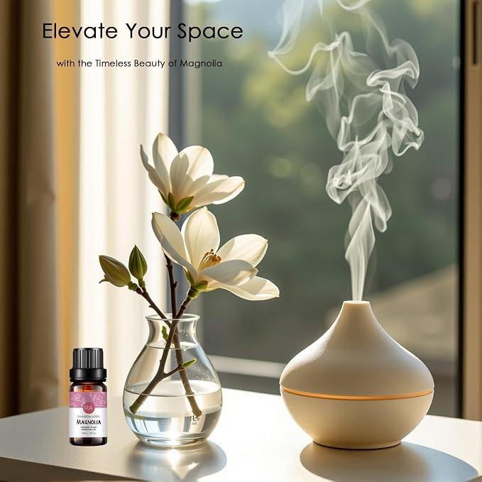 2-Pack Magnolia Essential Oil 100% Pure Oganic Plant Natrual Flower Essential Oil for Diffuser Massage Skin Care - 10ML