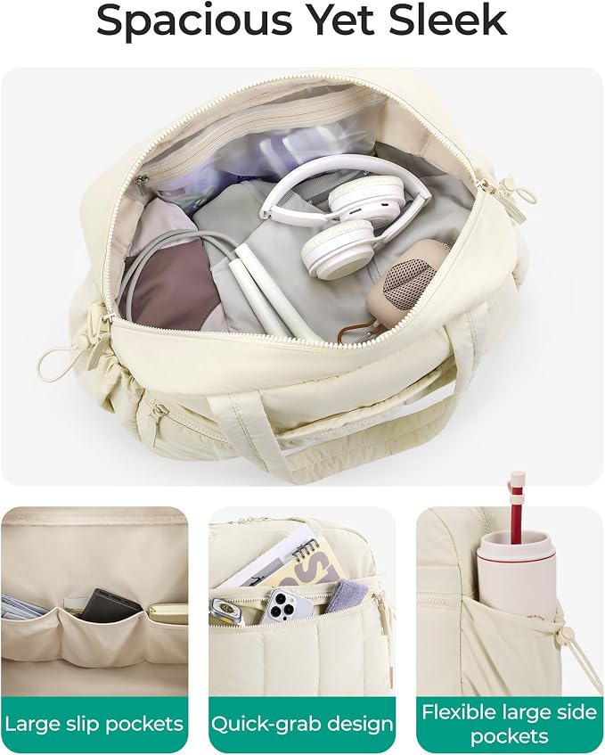 BAGSMART Gym Bag for Women, Duffle Bag for Travel with Wet Pocket, Lightweight Carry on Weekender Duffel, Water Resistant