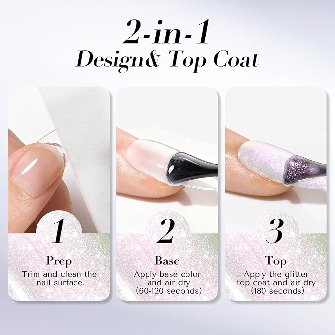 AZUREBEAUTY Glitter Pearl Nail Polish, Quick Dry Salon-Quality Lacquer, Long Lasting Air Dry Formula, Smooth Glossy Finish for Nail Art