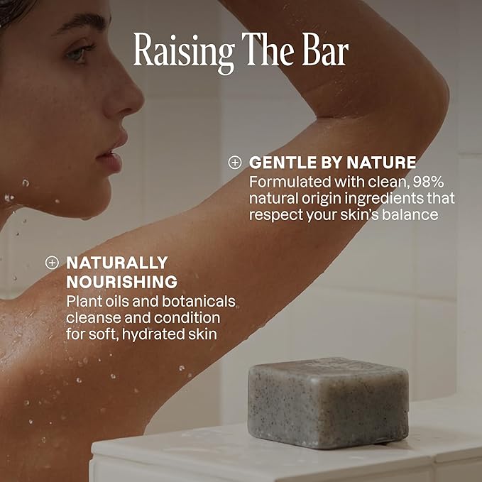 Cliganic Exfoliating Bar Soap – Body Scrub Soap For |Men & Women with 98% Natural Ingredients Cleanses, Smooths & Revitalizes Skin, Moisturizing Soap Bar - Violet Wood Scent (2 Pack)