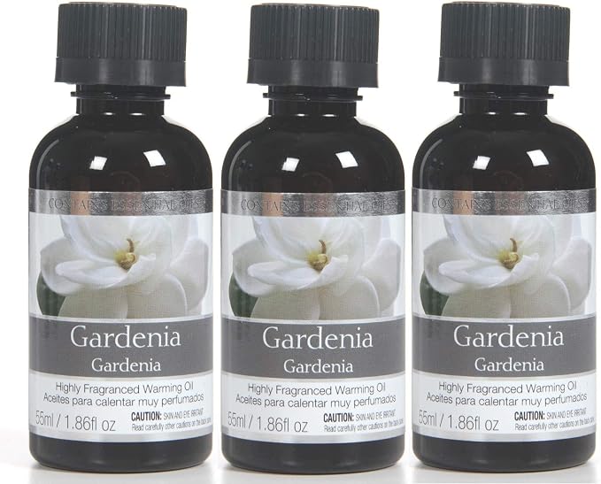 Hosley Set of 3 Gardenia Fragrance Warming Oils 55 Milliliter. Ideal Gift for Weddings Spa Meditation Settings P1