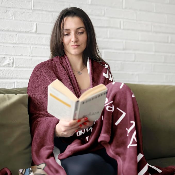 Get Well Gifts for Women/Men After Surgery Red Blanket 50"x60" | Feel Better/Get Well Soon Gifts for Women, Surgery Recovery Gift for Men, at Least You Dont Have to Wear A Cone