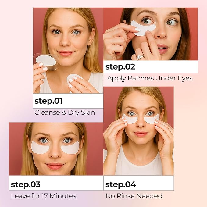 Look At Me Vitamin C Bright Eyes Hydrogel Eye Patches – Dark Circles & Puffiness Relief, Citrus Firming Eye Masks for Men & Women, 5 Pairs – Made in Korea