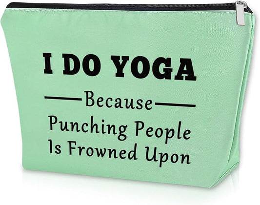 Sazuwu Yoga Themed Gifts for Women Green Makeup Bag Yoga Instructor Teacher Thank You Gifts Travel Pouch Birthday Present