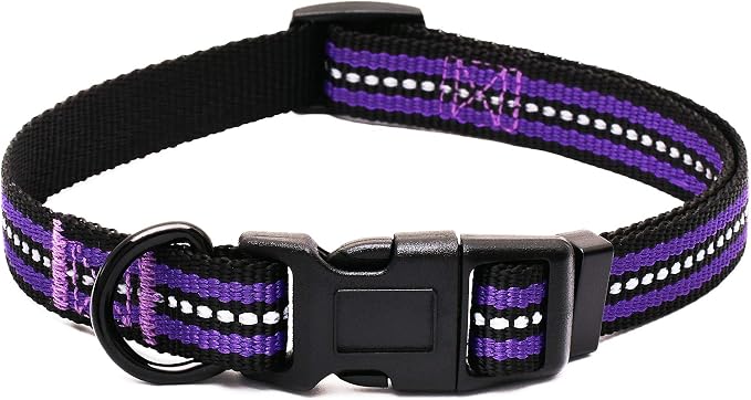 Mile High Life Reflective Dog Collar, Adjustable Lightweight Quick Release