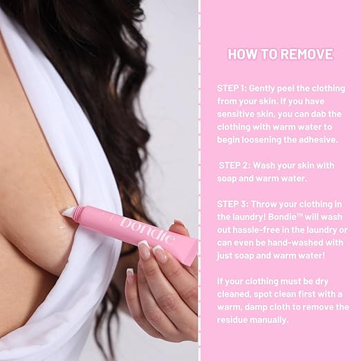 Liquid Body Adhesive for Clothes - Fashion Tape Alternative for Low-cut Styles, Strapless Dresses and Work Blouses - Clothing Glue That Holds All Day - Sweat and Dance Proof, Fast Drying - 20ml