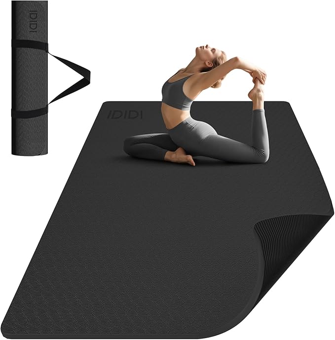 Large Yoga Mat (6'x 4')-POE 0.28''/0.32''/0.4'' Thick Fitness Mat, Eco-Friendly Exercise Mat for Home Workouts, Ideal for Yoga and Pilates