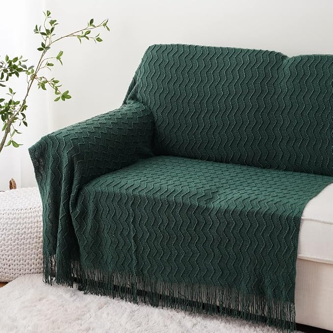 BATTILO HOME Christmas Green Throw Blanket for Couch, Forest Green Throw Blankets, Christmas Decorative Throw Blanket for Sofa Bed, Christmas Decor, 50"x60"