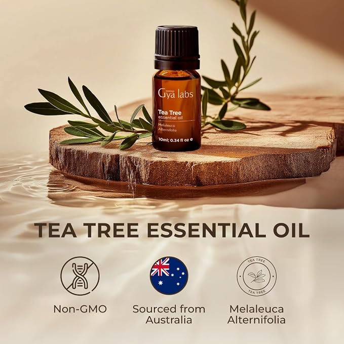 Tea Tree Oil for Skin & Eucalyptus Essential Oil for Diffuser Set - Aromatherapy Grade Essential Oils Set - 2x0.34 fl oz - Gya Labs