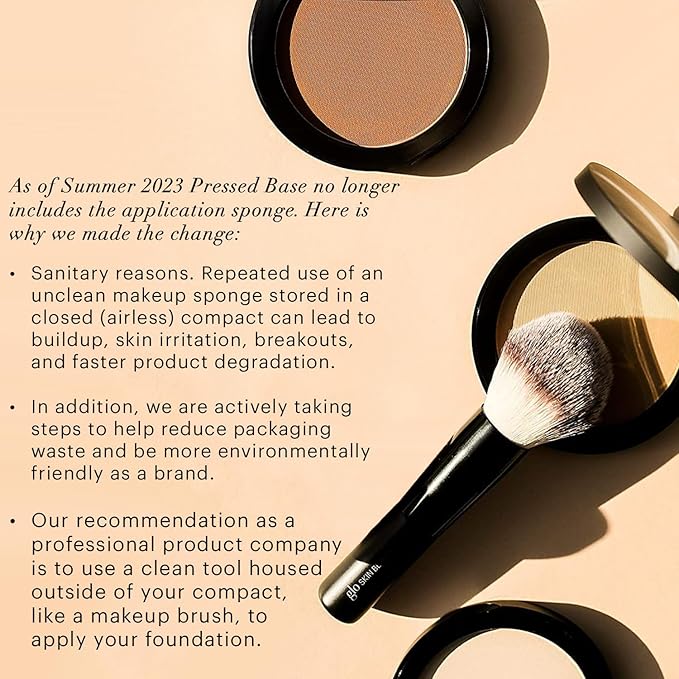 Glo Skin Beauty Pressed Base Powder Foundation Makeup (Golden Medium) - Flawless Coverage for a Radiant Natural, Second-Skin Finish