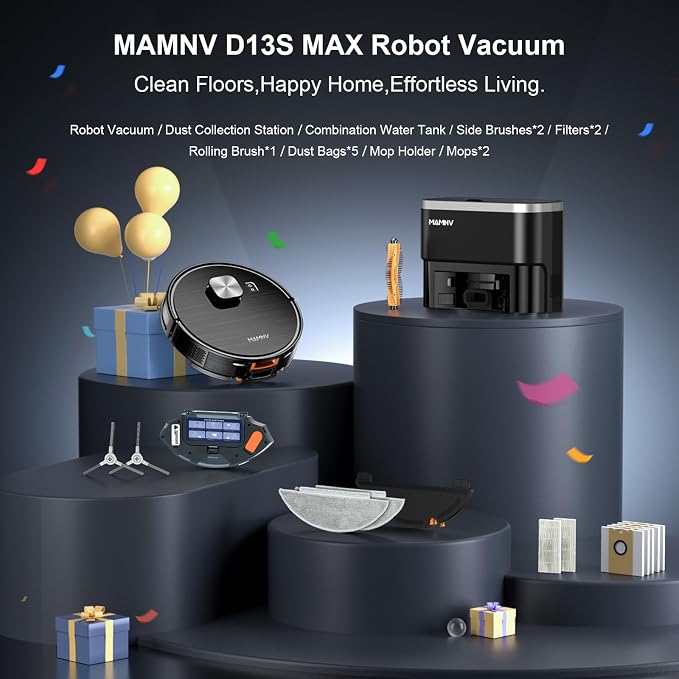 Robot Vacuum,11500Pa Suction,LiDAR Navigation,Self-Emptying,Pet Hair | 90-Day Hands-Free Cleaning 160-Minute Long Runtime Multi-Floor Map Room-Based Cleaning Control Alexa Google Assistant Support