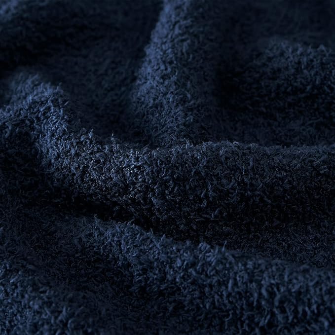 Super Soft Knit Throw Blanket Twin Size Navy-Lightweight Plush Fuzzy Fluffy Warm Cozy Blankets and Throws for Sofa Bed All Season Use, 60x80 inches